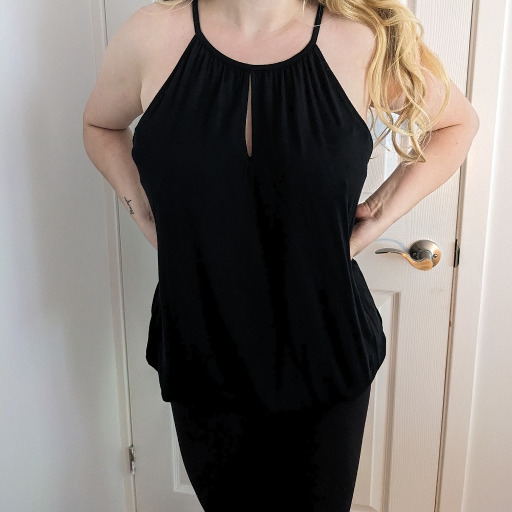 Banana Republic classic black sleeveless/halter top